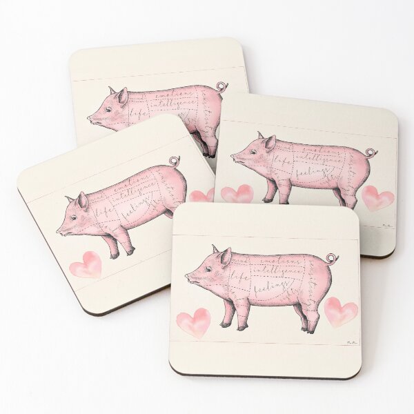 Item preview, Cute pink pig mama art designed and sold by MariaMataArt.