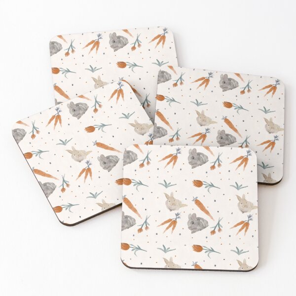 Item preview, Springtime Carrots, Tulips and Rabbits Pattern designed and sold by Gallerisa.