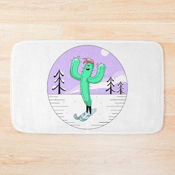 Item preview, Cute cactus skiing in winter designed and sold by Ranedel.