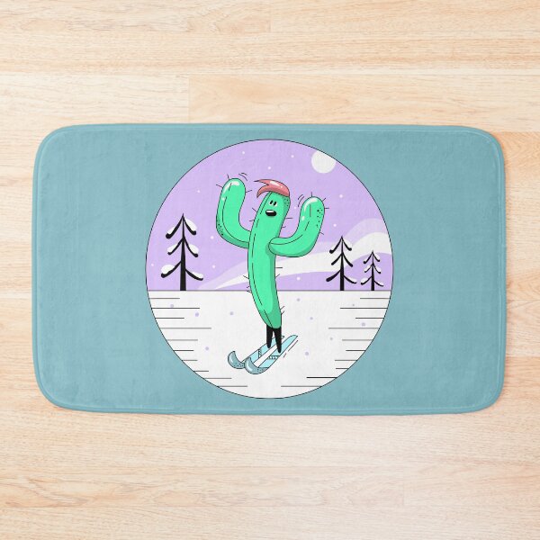 Item preview, Cute cactus skiing in winter designed and sold by Ranedel.