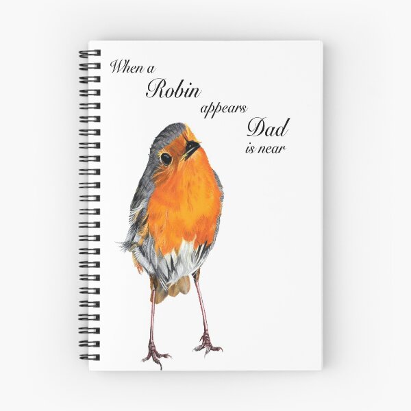 Item preview, When a Robin appears Dad is near - Robin Redbreast - Red Robin - Dad condolence - Dad sympathy - Dad memorial designed and sold by IslesArt.