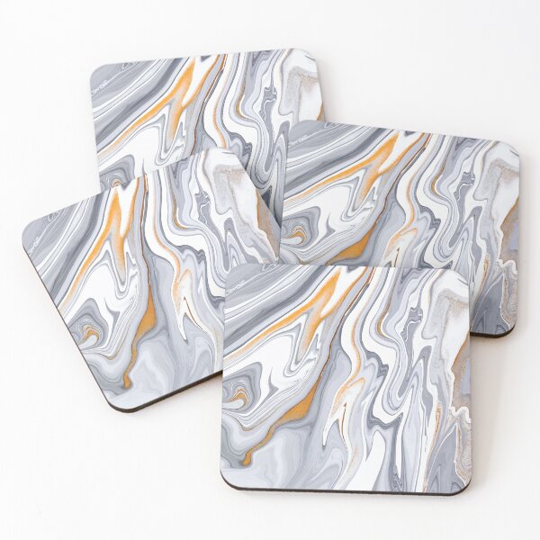 Item preview, Marble Swirls of Grey and Gold Abstract Pattern designed and sold by Alicia Chee.