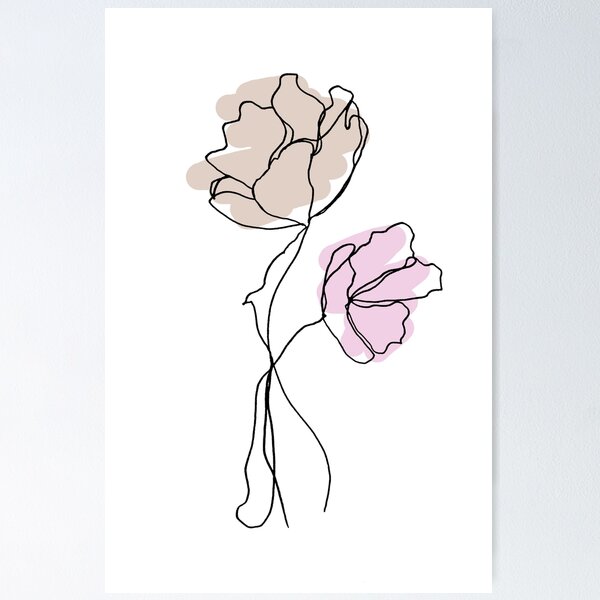 Item preview, Little line art pastel flowers watermarks designed and sold by Inês Sofia.