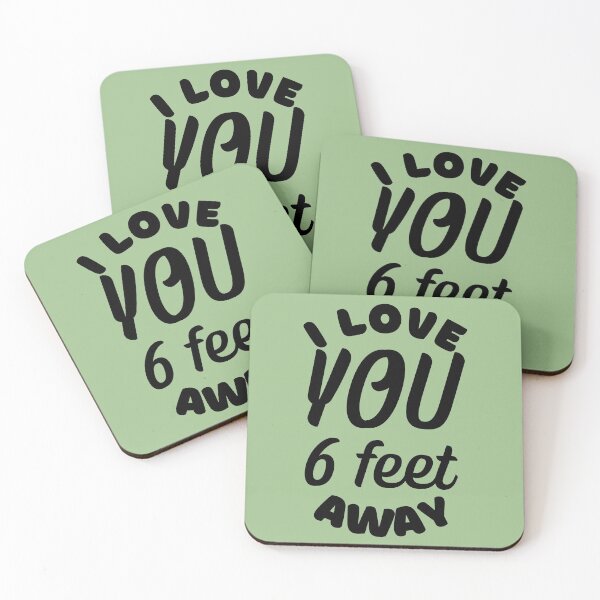 Item preview, I Love You Six Feet Away Bold Curve Design designed and sold by SweetAndSpice.