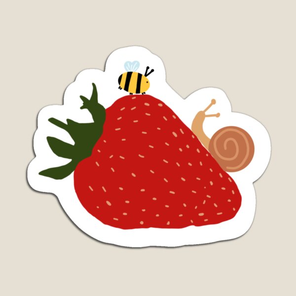 Item preview, Snail and Bee on a Strawberry designed and sold by Courage-turtle.