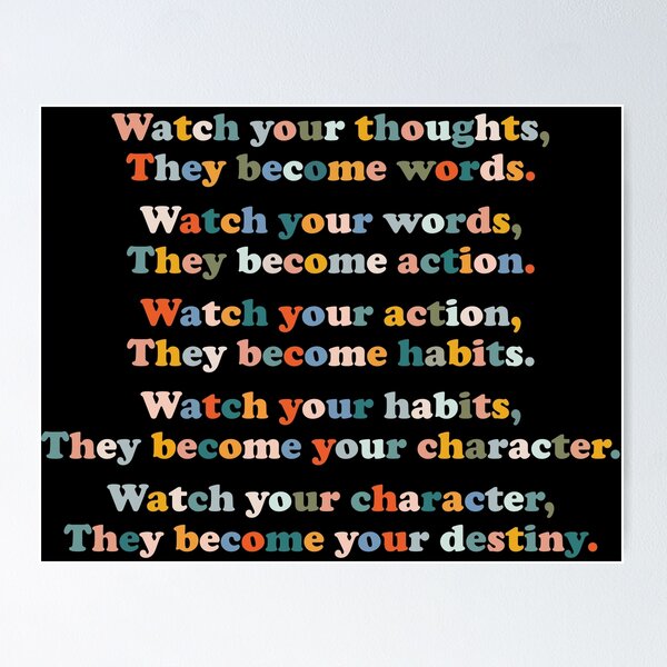 Trinx Watch Your Thoughts Sunset Photo Motivational Inspirational Teamwork  Quote Inspire Quotation Gratitude Positivity Support Motivate Sign Good  Vibes Social Work Black Wood Framed Art Poster 14x20 Framed On Paper Print |