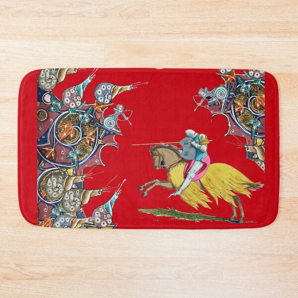 Item preview, WEIRD MEDIEVAL BESTIARY  WAR, KNIGHT HORSEBACK COMBATTING  GIANT SNAILS IN ROYAL RED Collage by Bulgan Lumini designed and sold by BulganLumini.