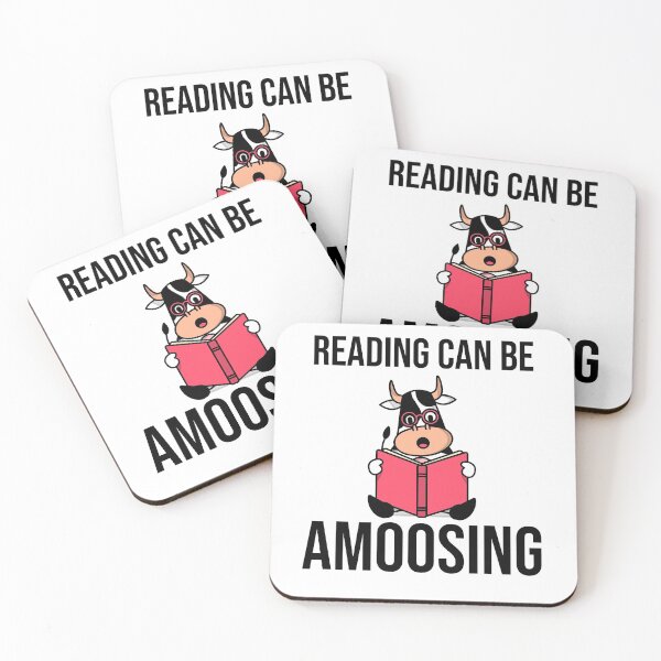Item preview, Reading Can Be Amoosing - Funny Cow Pun designed and sold by RedQuality.