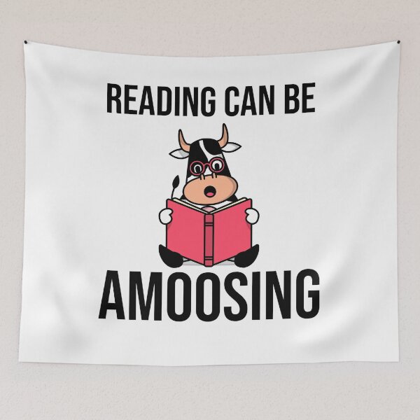 Item preview, Reading Can Be Amoosing - Funny Cow Pun designed and sold by RedQuality.