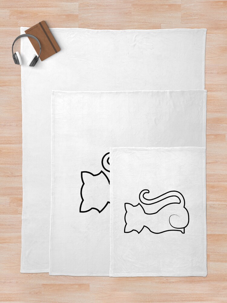 Alternate view of Little white cat silhouette Throw Blanket