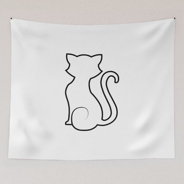 Item preview, Little white cat silhouette designed and sold by CyrielleShop.