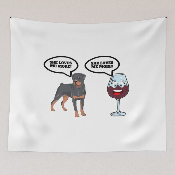 Artikelvorschau, Ein Glas Wein und Zeit mit meinem Rottweiler entworfen und verkauft von Salvadax.