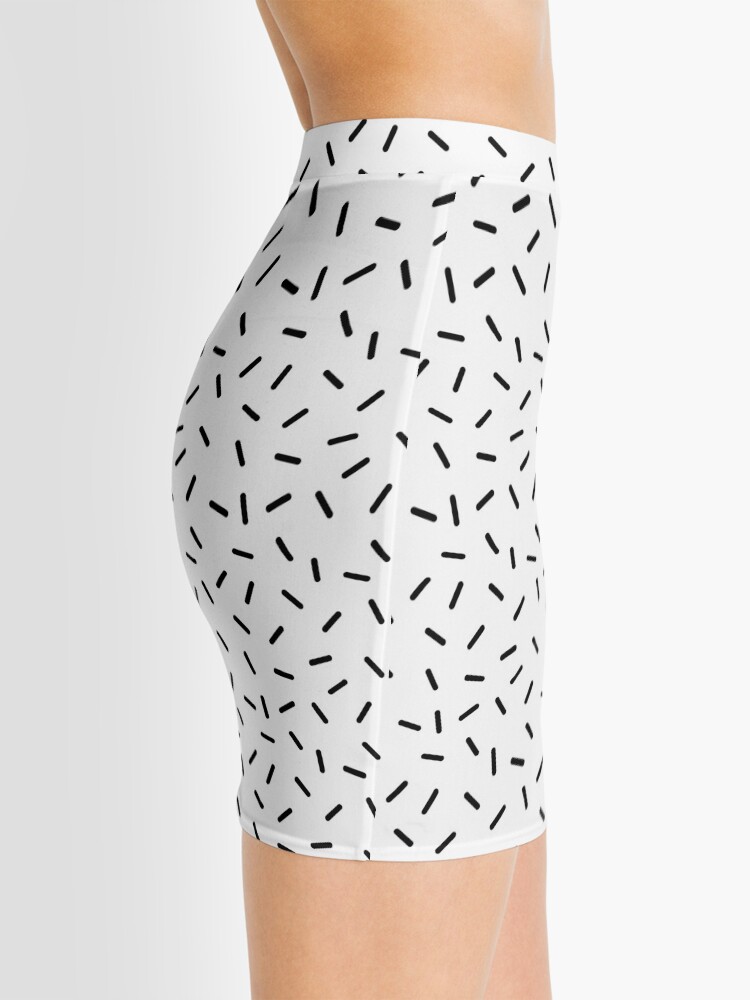 Alternate view of Abstract Sprinkles Pattern (black/white) Mini Skirt