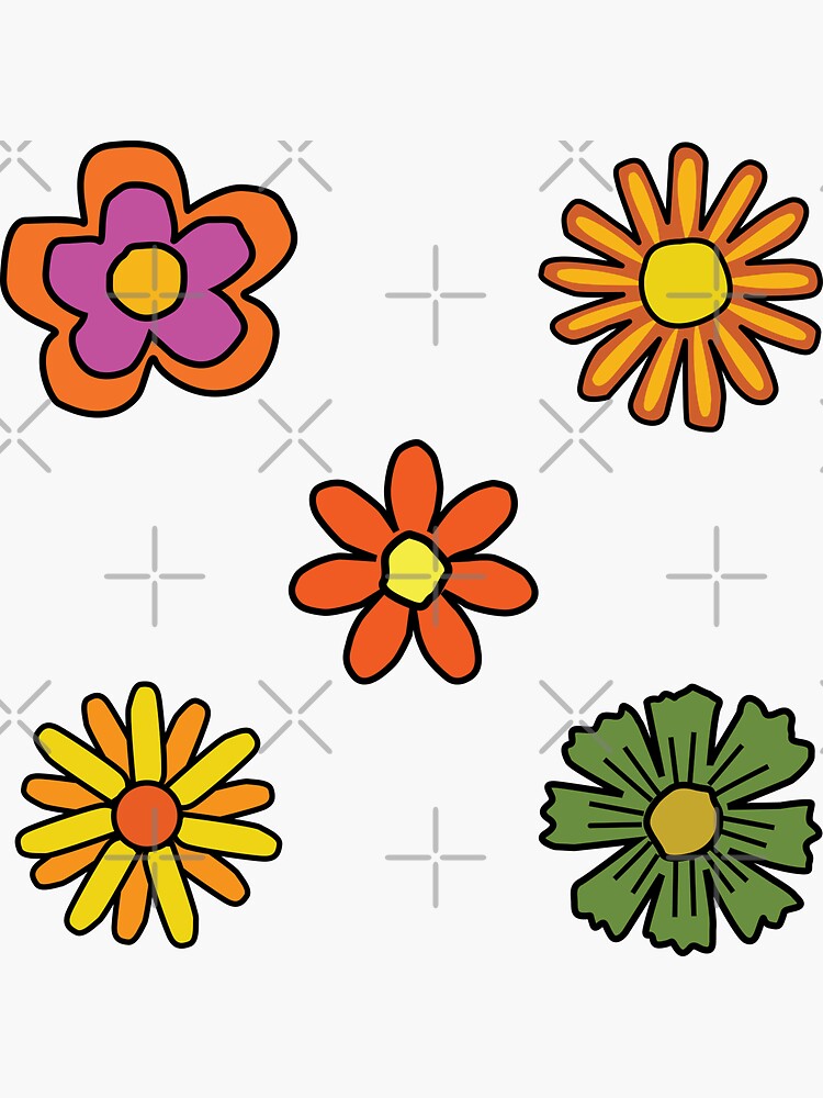 Cute Colourful Flowers Sticker Set by DanandDee