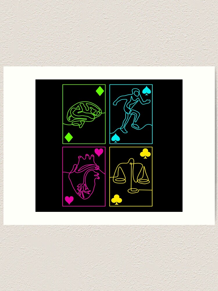 Alternate view of Alice Playing Cards Suits Manga Game of Hearts Art Print