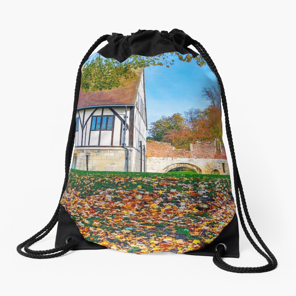 Museum gardens, York, UK in Autumn Drawstring Bag