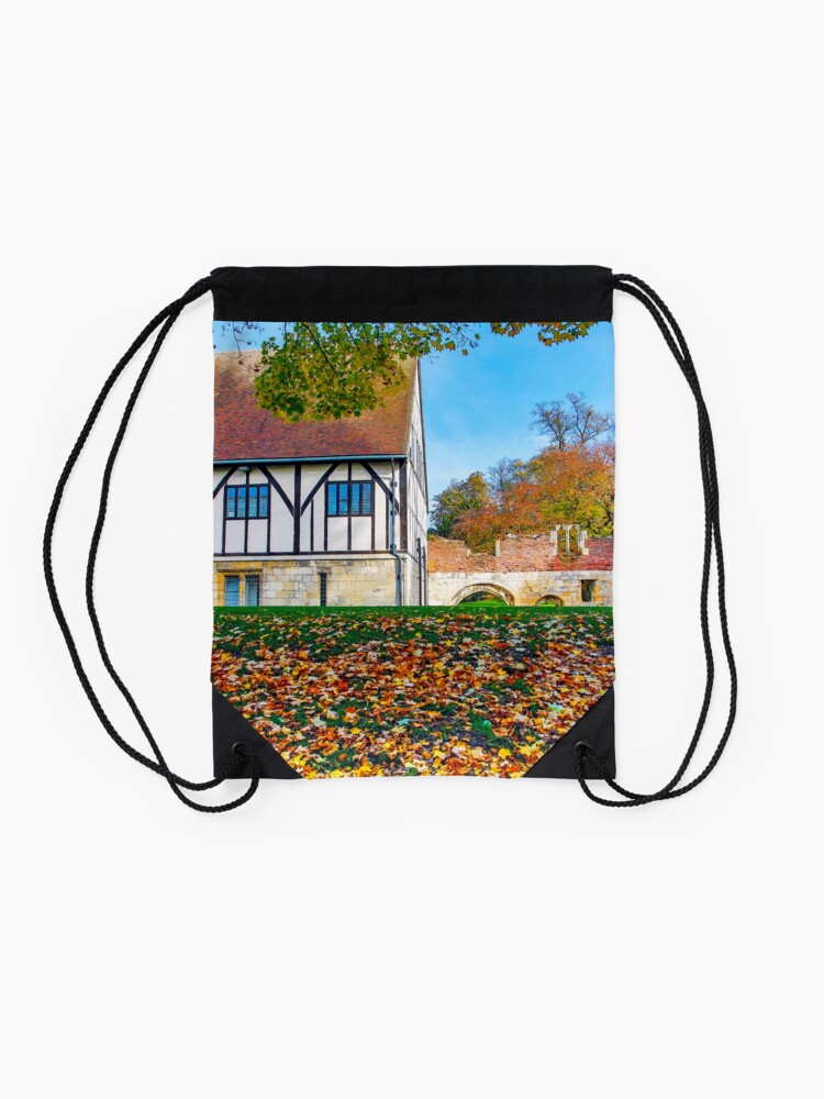 Alternate view of Museum gardens, York, UK in Autumn Drawstring Bag
