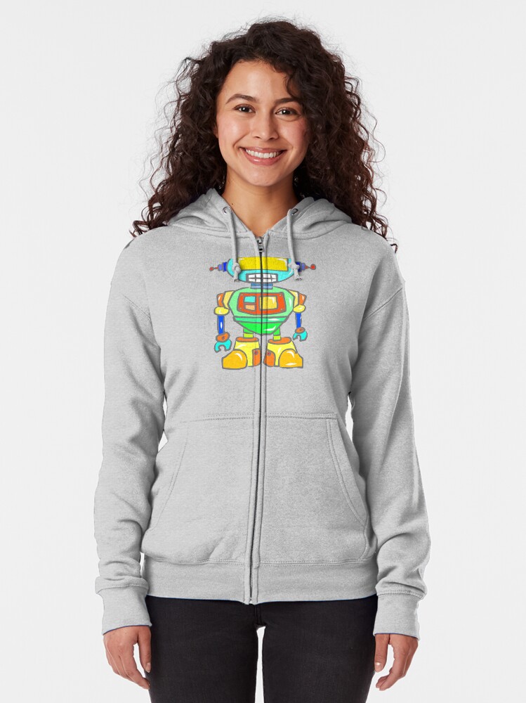 Alternate view of Awesome Robot Zipped Hoodie