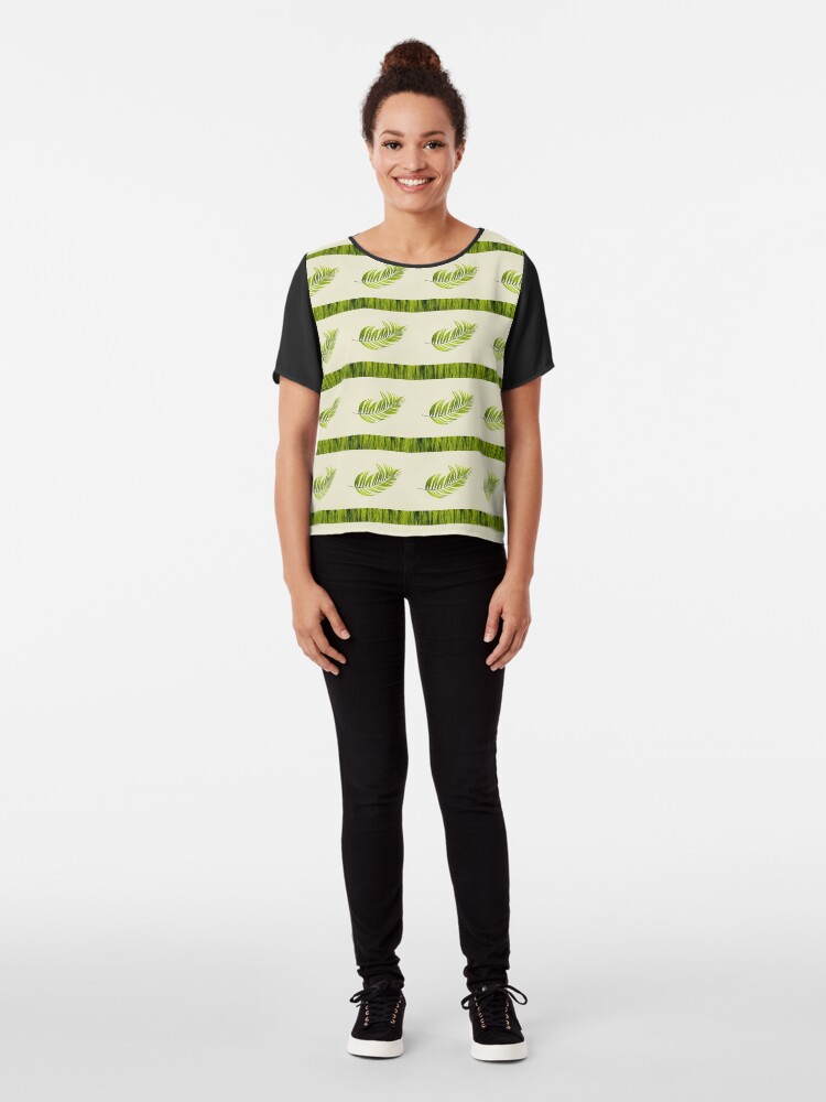Alternate view of Palm Leaf Design Chiffon Top