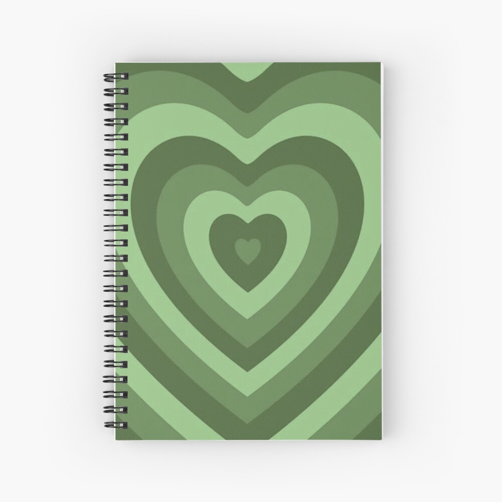 "Aesthetic sage green hearts" Spiral Notebook by ArtsyMelon | Redbubble