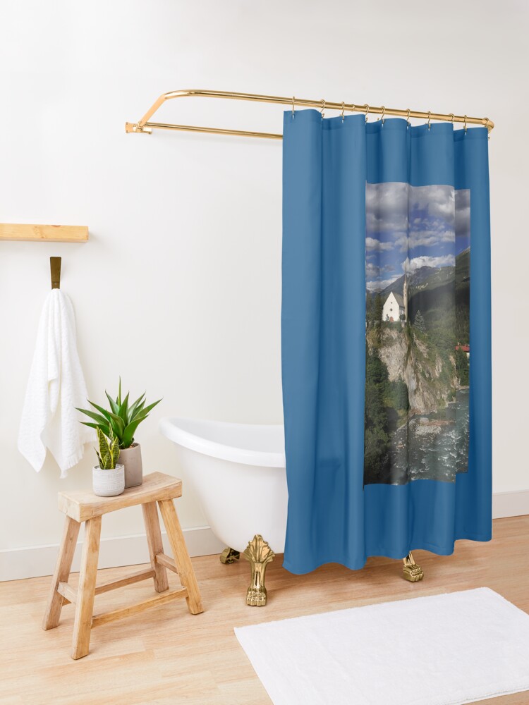 Alternate view of Late Gothic church in Switzerland Shower Curtain