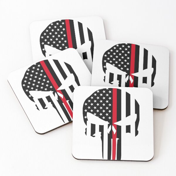 Item preview, Red Line Skull , Firefighter, American fire department logo , Distressed Flag ,Fire Department designed and sold by Golfpanu2020.