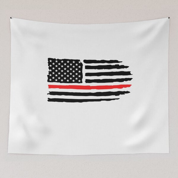 Item preview, Red Line Flag , Firefighter, American fire department logo , Distressed Flag ,Fire Department designed and sold by Golfpanu2020.