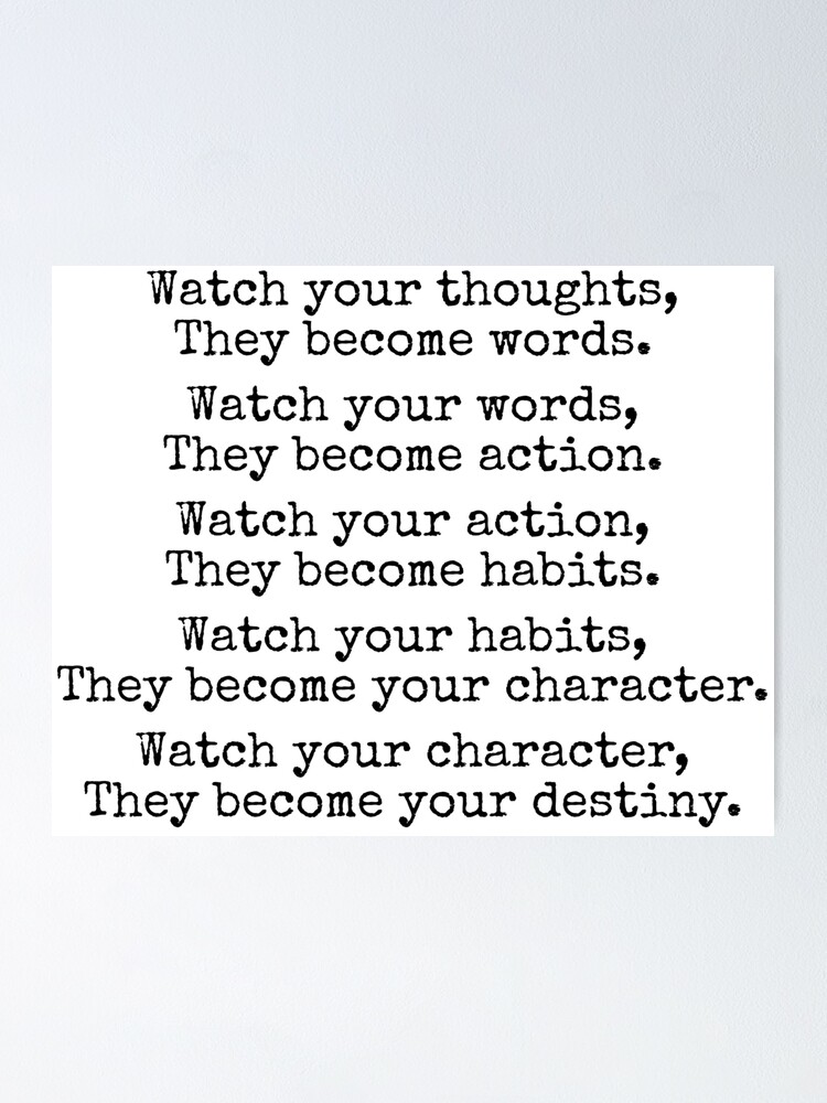 Lao Tzu Popular Inspirational Quote Wall Poster: Watch Your Thoughts 12