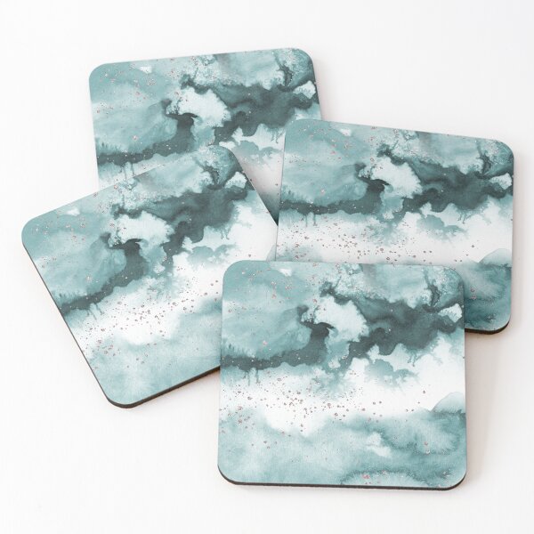 Item preview, Watercolor meets glitter - turquoise rose gold - No 6 designed and sold by uplusmestudio.