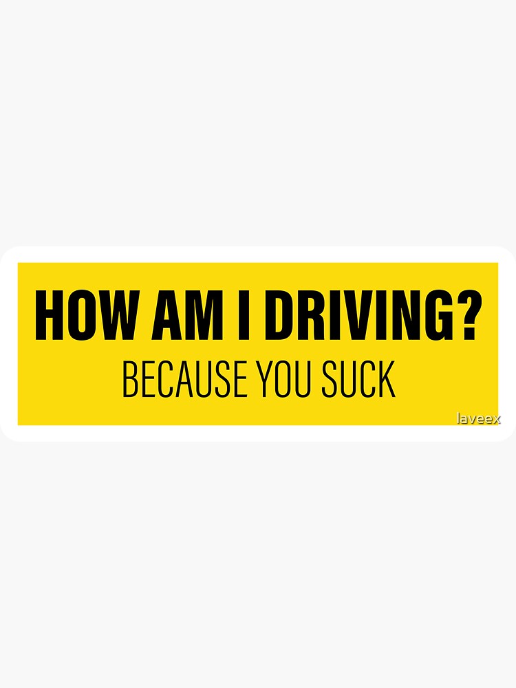 How Am I Driving Because You Suck by laveex