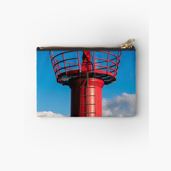 Item preview, red and white watchtower in the harbor blue sky designed and sold by Alberto Morales Romero.