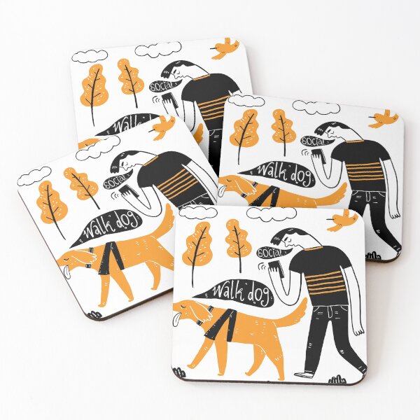 Item preview, The man walk dog designed and sold by huza.