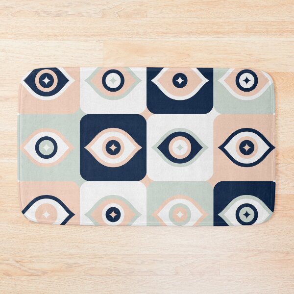 Item preview, Checkered Retro Eyes – Mint, Blush & Navy Palette designed and sold by Cat Coquillette.