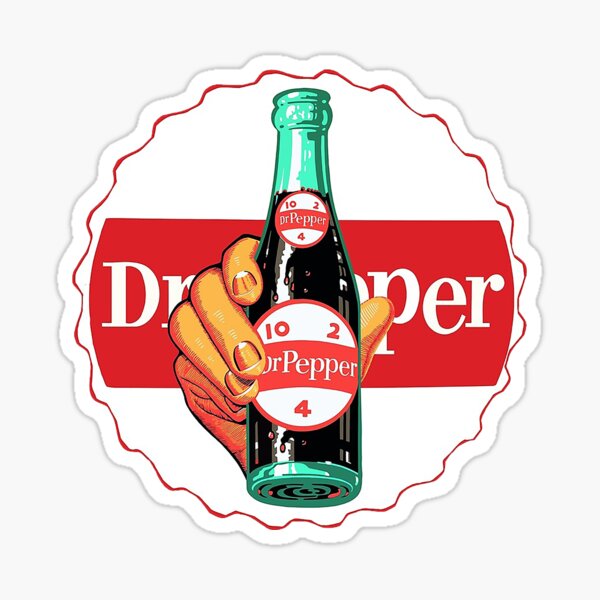 VINTAGE SUGAR FREE DR PEPPER LARGE STICKER 13X8 INCHES NOS 1960'S 1970'S 