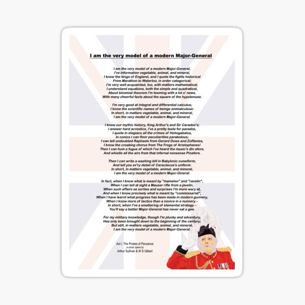 modern-major-general-illustration-and-lyrics-sticker-for-sale-by