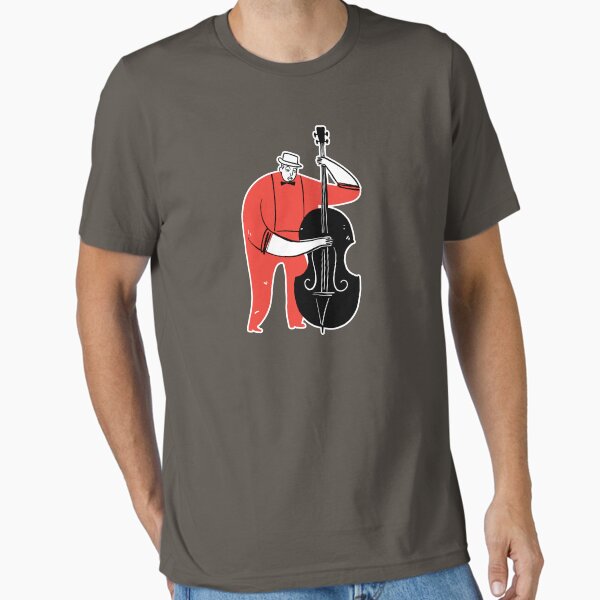 Item preview, The man playing Jazz music with Double bass designed and sold by huza.