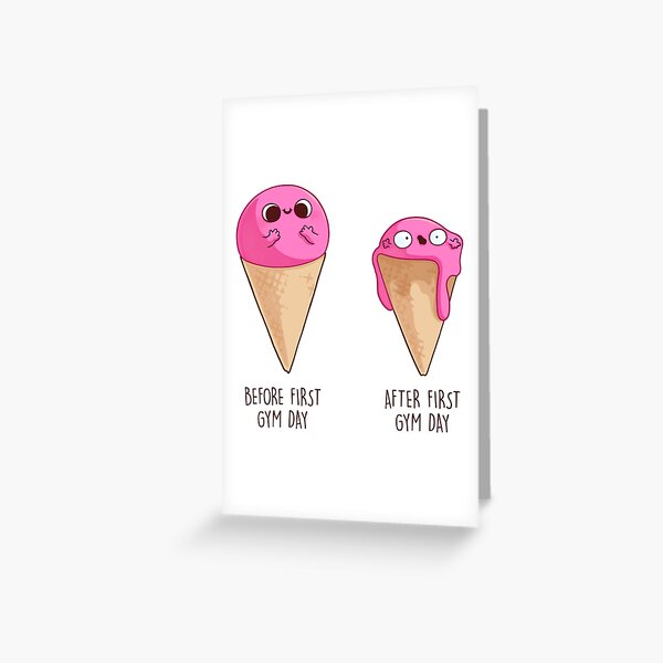 First Gym Day (icecream) Tarjetas de felicitación