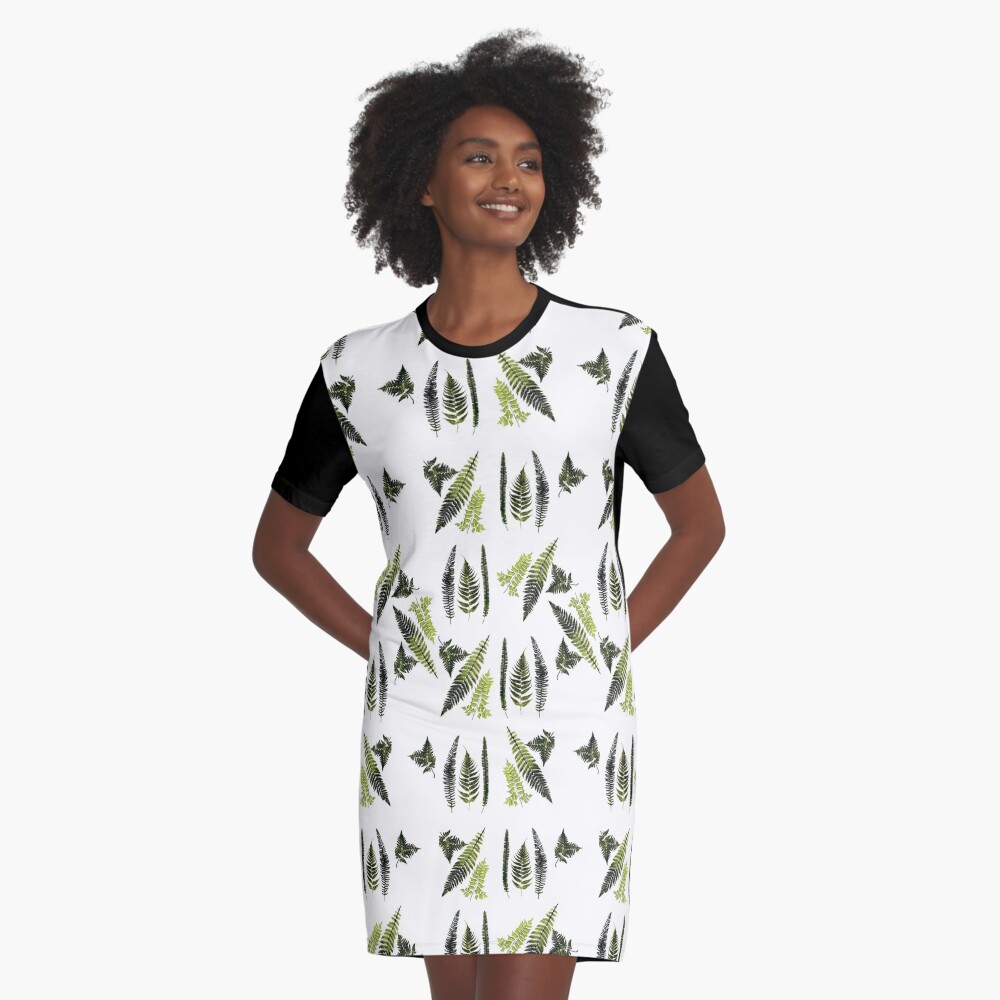 Fronds of ferns Graphic T-Shirt Dress