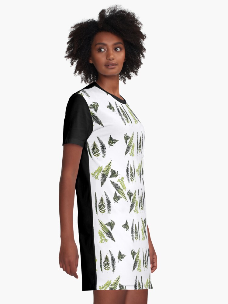 Thumbnail 2 of 5, Graphic T-Shirt Dress, Fronds of ferns designed and sold by anni103.