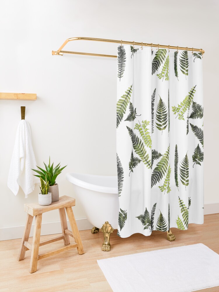 Alternate view of Fronds of ferns Shower Curtain