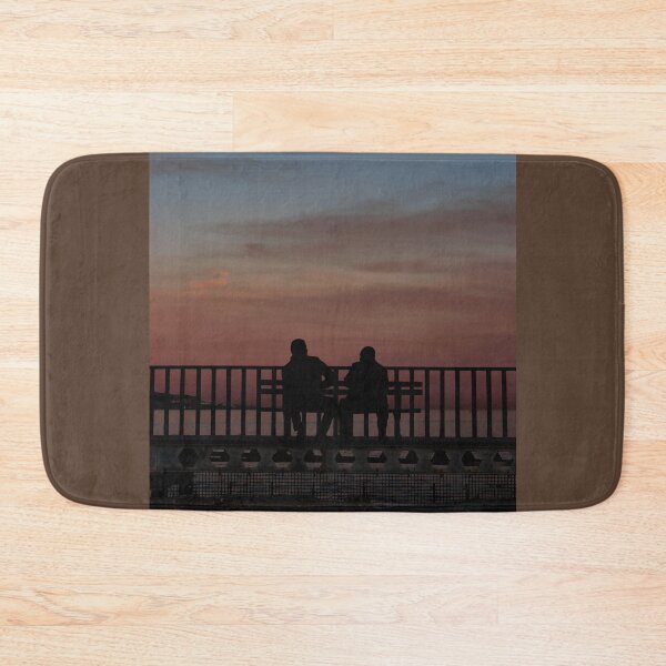 Item preview, two silhouettes of men sitting on a bench watching the sunset on the beach designed and sold by Alberto Morales Romero.
