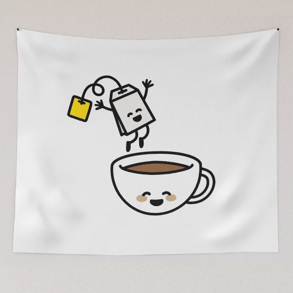 Item preview, Funny tea bag teacup happy Tea lover Tea drinker designed and sold by LaundryFactory.
