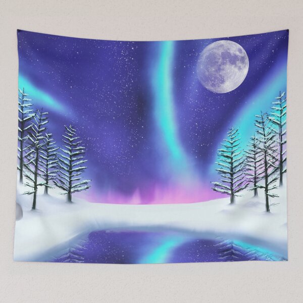 Item preview, Aurora Memory Landscape Painting designed and sold by GJDoesArt.