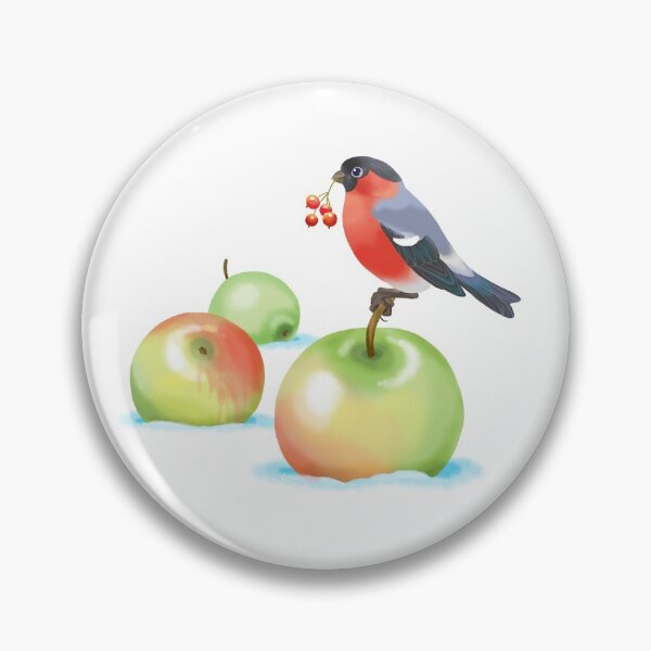Item preview, Winter bird and apples on the snow. designed and sold by fairytaleprints.