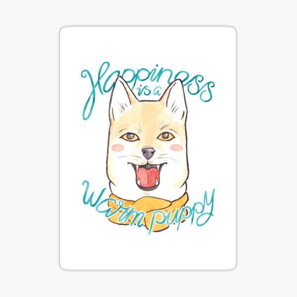 Shiba Inu Puppy in a Scarf Sticker