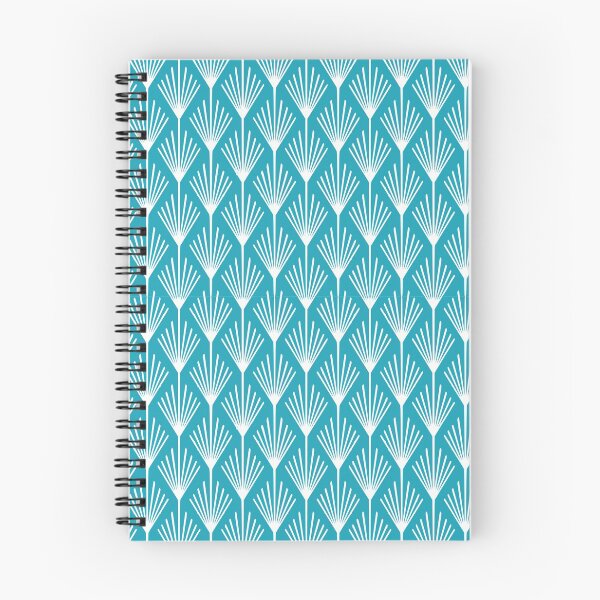 Item preview, Turquoise background white art deco pattern designed and sold by Brontorino.
