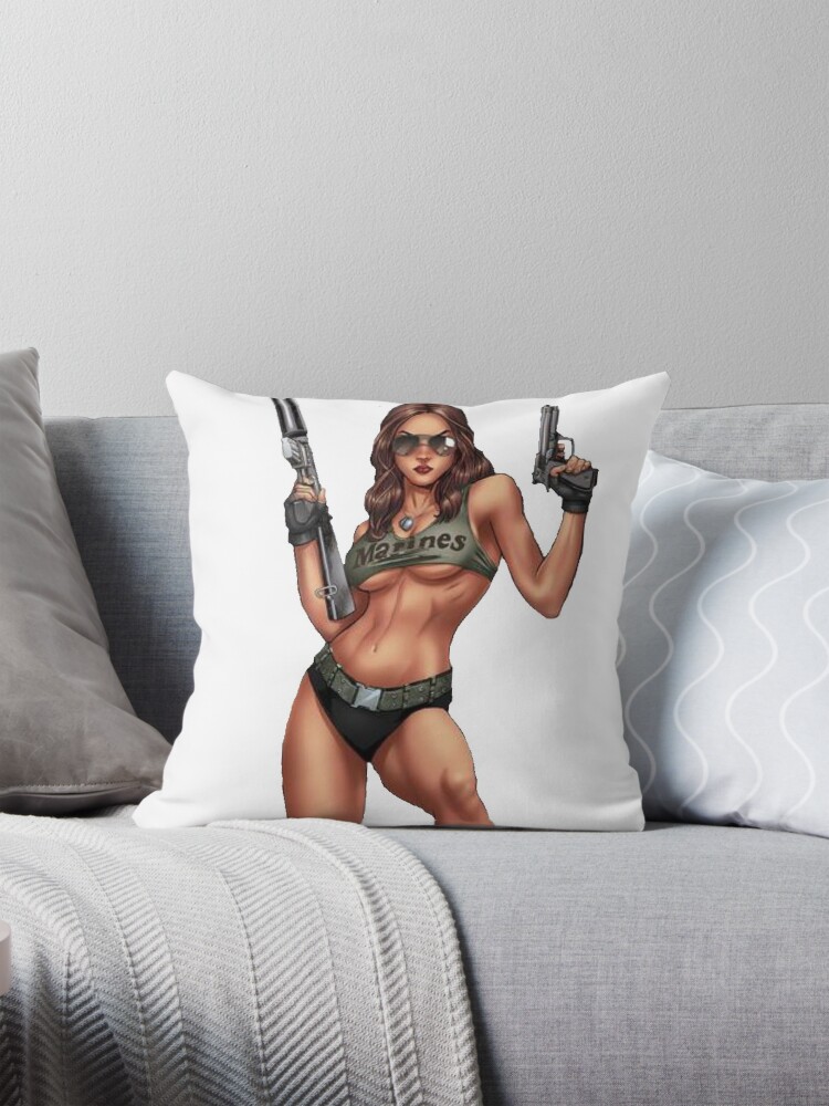 Sexy Marine Girl" Pillow for Sale by Cucoos | Redbubble