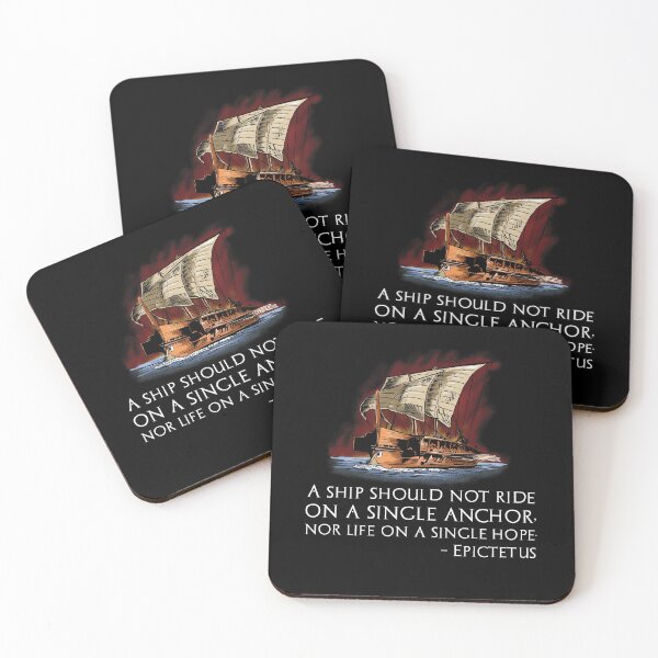 Item preview, A ship should not ride on a single anchor, nor life on a single hope. - Epictetus - Stoic Philosophy Quote designed and sold by Styrman.