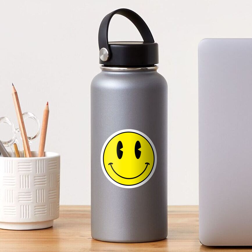 Old Skool 90s Acid House Three Eyed Smiley Face Sticker For Sale By