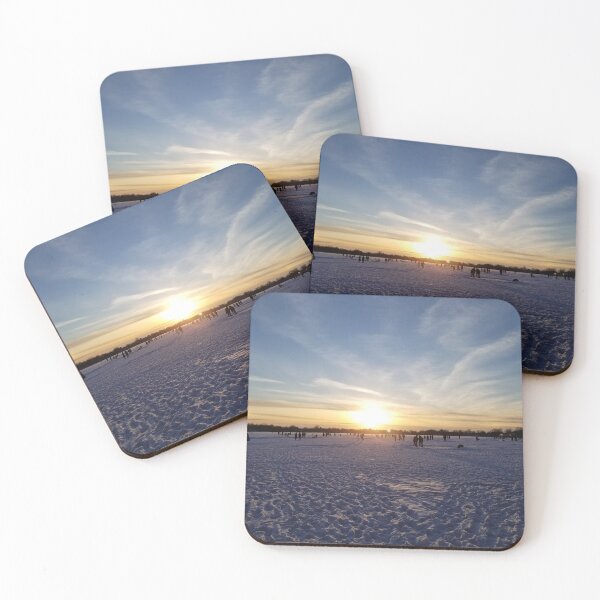 Item preview, Families Skating on frozen lake Sunrise Sunset Winter Toronto Ontario Canada designed and sold by StrongJourneys.